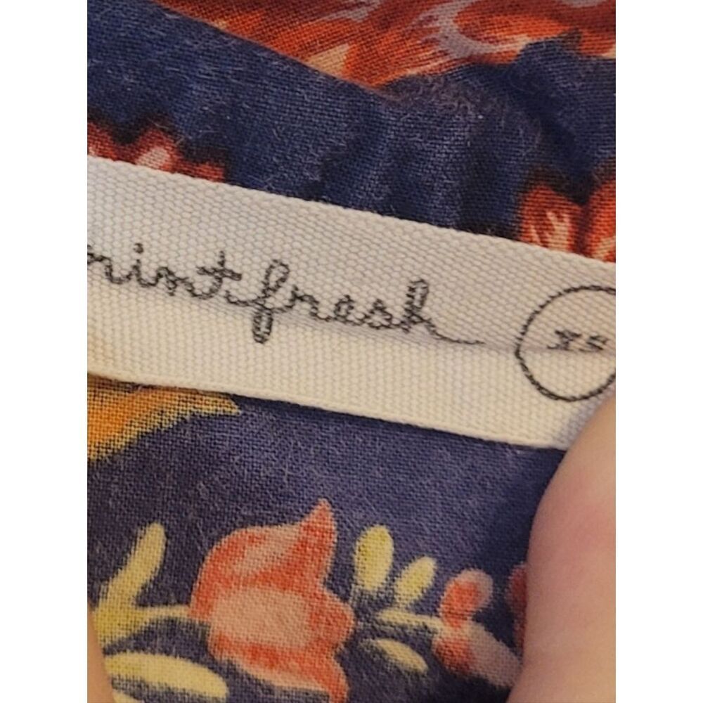 Printfresh Navy Floral & Bird Button-Up Pajama Top Size XS - Picture 3 of 6